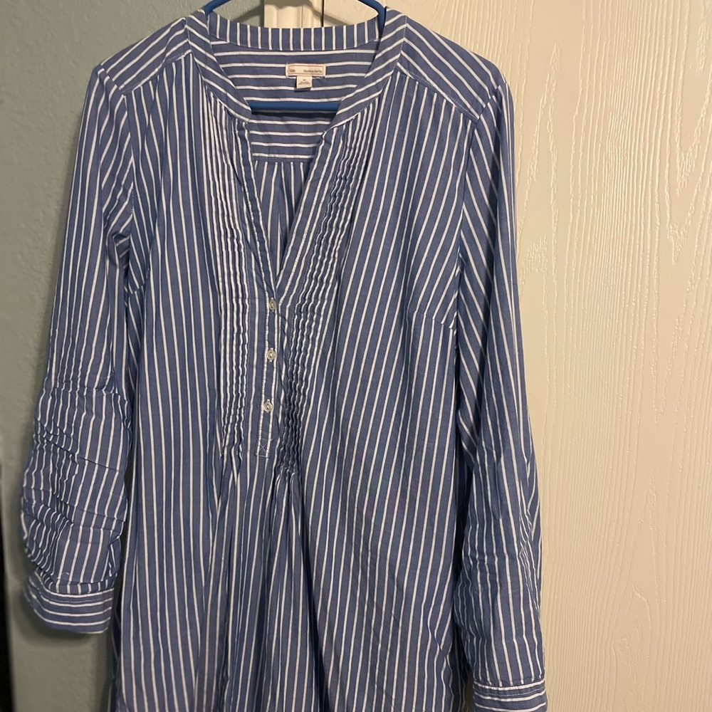 Blue striped GAP shirt dress
